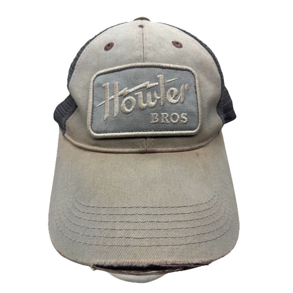 Howler Brothers Mutation Trucker Hat Gray Distressed Mesh Strapback Cap
